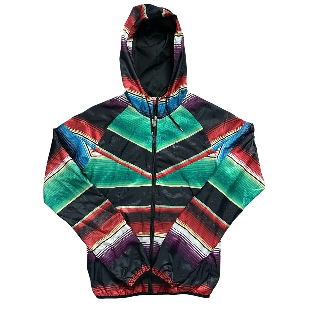 Nike Mexican Baja Hoodie Jacket Zip Up Hooded Serape Stripe‎ Festival Streetwear